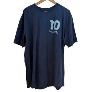Messi Soccer Worldwide Legend #10 Graphic Tee Men’s XL Navy Blue Cotton NWT